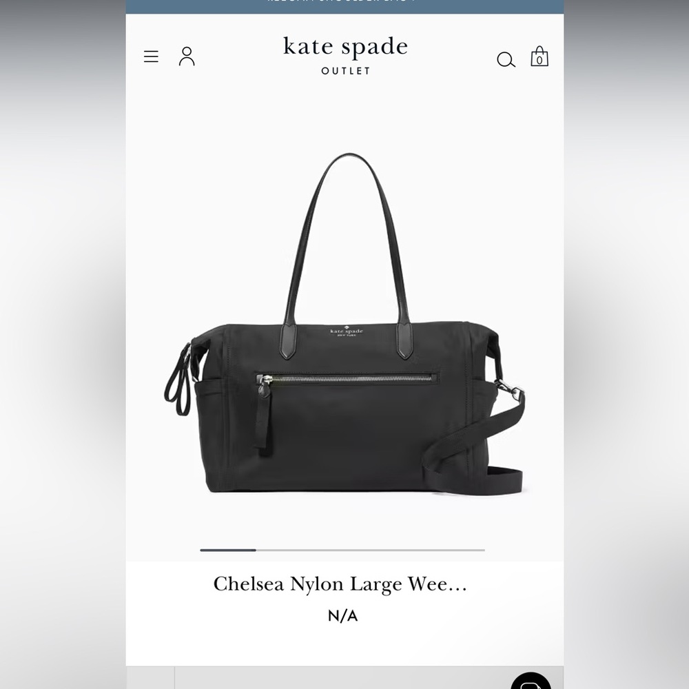 Kate Spade Black Nylon Duffle and Cosmetic Bags, unused great condition